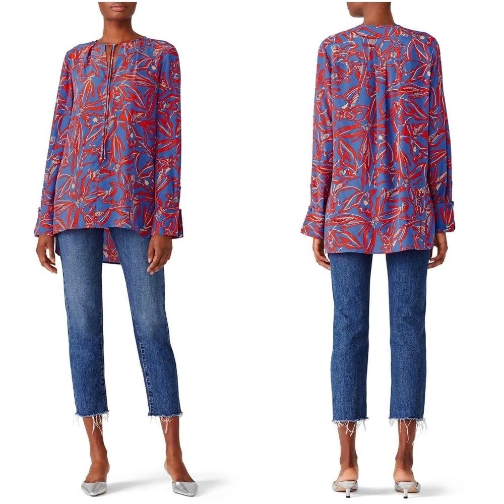 Diane von Furstenberg Elsden Printed Silk Blouse